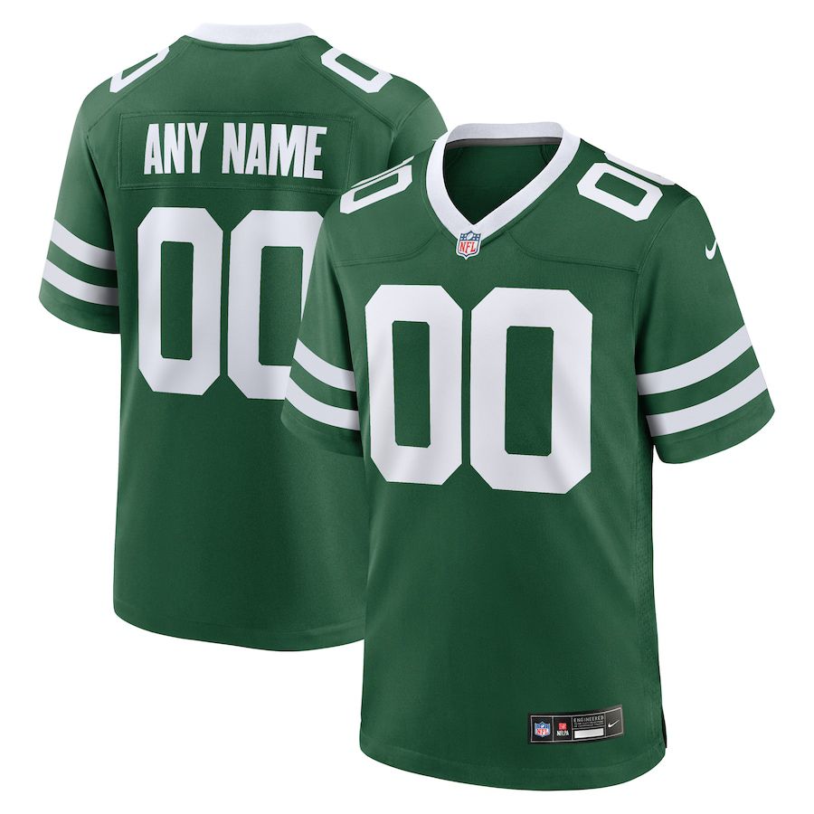 Men New York Jets Nike Legacy Green Custom Game NFL Jersey
